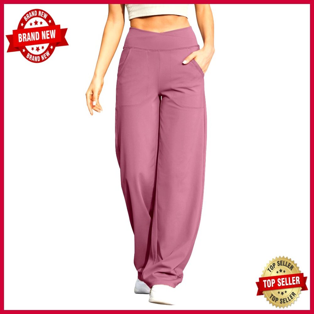 Wide Leg Yoga Pants With Pockets, Stretch Lounge Pants, Petite To Tall